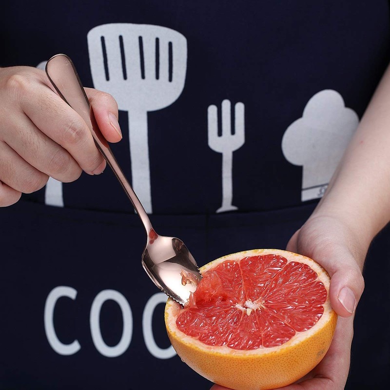 Rose Gold Grapefruit Spoons 3 Pieces Set, 2 Stainless Steel
