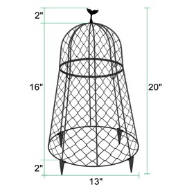 10 Packs Garden Cloches for Plants, Plant Protectors from Animals, Chicken Wire Cloche, Plant Cloche and Cage, Protection for Your Plants and Seedlings, 13" D x 20" H - Black