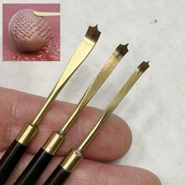 M00604-Set MOREZMORE 3pcs Set Mini Dragon Snake Fish Mermaid Scale Tools 3mm 4mm 5mm Polymer Clay Pottery Sculpting