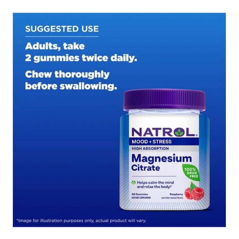 Natrol Mood Stress Citrato de Magnesio 330mg, Suplemento diettico para