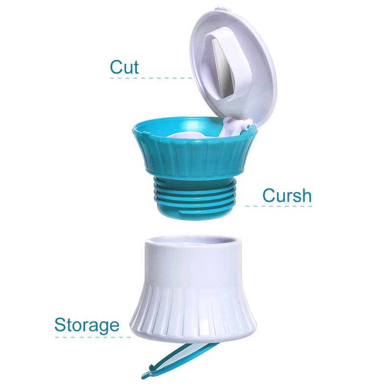 Multifunction Pill Cutter, Opret 3 in 1 Pill Splitter/Crusher/Box for