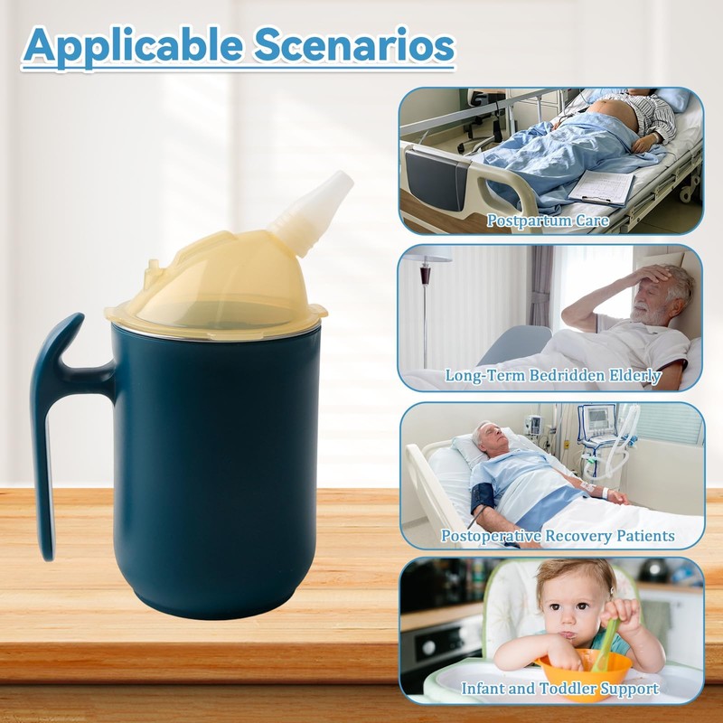 UCFBWO Adult Sippy Cup for Elderly, Stainless Steel Beaker with