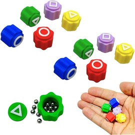 Upgraded 2 Packs 5pcs Real Weighted Gonggi with Steel Beads -The Lid and Body are Seamlessly Welded - Inseparable, Jackstones, Gonggi Stones, Traditional Korean Game for Party, Great Gift for Children
