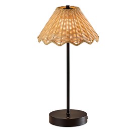 Adesso Cordless Table Lamp with 3-Level Touch Dimmer & Built-in Rechargeable Battery – 15" Tall Touch Lamp, Black Finish