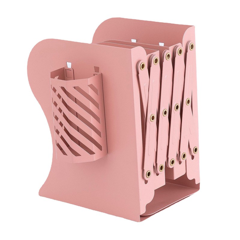 Expandable Desktop Metal Bookshelf Multifunctional Bookcase Book Holder for Shelf