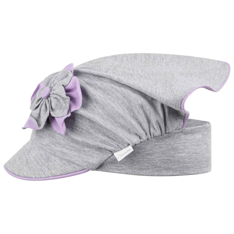 Girls' Hat Peaked Cap Headscarf Peaked Cap Summer Cotton, Grey-purple