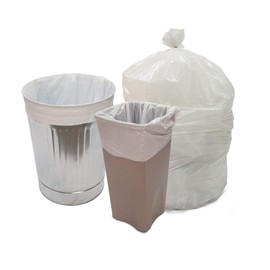 Ox Plastics Can Liners Trash Bags - Heavy-Duty Recycling Kitchen Bags - Perfect for Commercial Use for Anywhere - 13 Gallon Capacity & 1.5M Thick, 24"x30" White (200 Count)