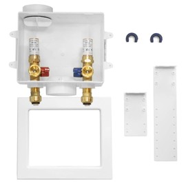 Seelink Washing Machine Outlet Box, Center Drain/Side Drain, 1/2 Inch Push-Fit Inlet x 3/4 Inch MHT Outlet Connection, Laundry Washer Valve Outlet Box, with Copper Water Hammer Arrestor