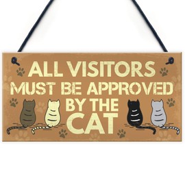 RED OCEAN Cat Signs For Home Funny Hanging Plaque Cat Sign For Home Funny Cat Sign Pet Gift