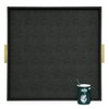 HofferRuffer Extra Large Square Serving Tray, Elegant Faux Leather Ottoman