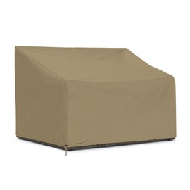 SunPatio Outdoor Sofa Cover, Patio Heavy Duty Waterproof Deep Seat Loveseat Cover with Sealed Seam, Patio Furniture Cover, 54''L x 40''W x 32''/22''H, FadeStop Material, All Weather Protection, Taupe