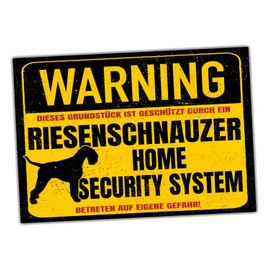 Giant Schnauzer Schnauzer Warning Security System Door Sign Dog Sign