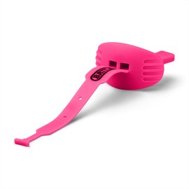 Battle Protector bucal de fútbol deportivo con correa gruesa conectada (rosa neón)