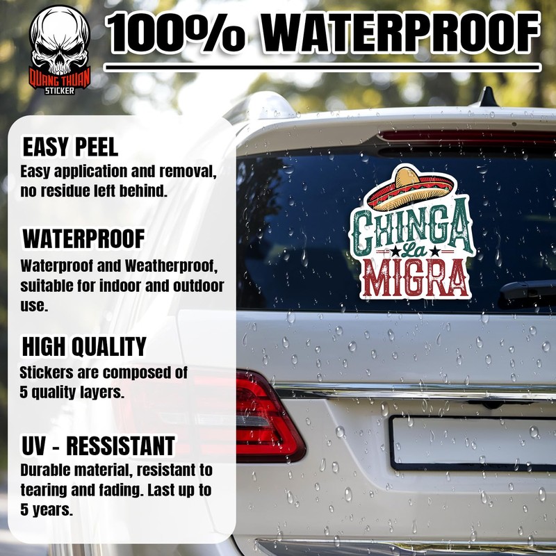 Chinga La Migra Sticker or Magnet Feminist Pride Green and
