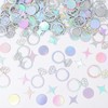 200Pcs Wedding Confetti, Iridescent Bachelorette Confetti, Diamond Ring Rhombus Shape,