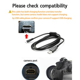 3.3Ft USB Cable for Panasonic Camera Compatible with Panasonic Lumix Camera DMC-FZ70 DMC-ZS25 DMC-TZ35 DMC G7 ZS40 ZS50 SZ3 FT20 FS20 FX3 FX30 FX33 FX35 TZ8 TZ11 TZ15 FX80 FX9 FX90 FZ1 TZ24