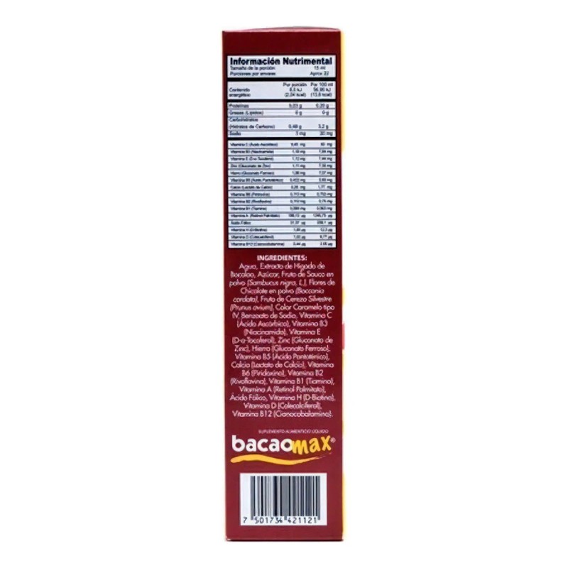 Jarabe De Higado De Bacalao Bacaomax 340ml Sabor Sin Sabor
