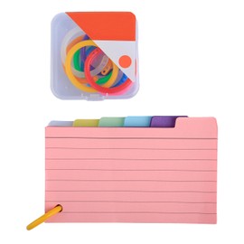 Tabanzhe 150 Flash Cards Paper-Colourful Index Cards with 8 Binder Rings Lined Note Taking Study Cards Revision Cards for School Office to Do List Learning