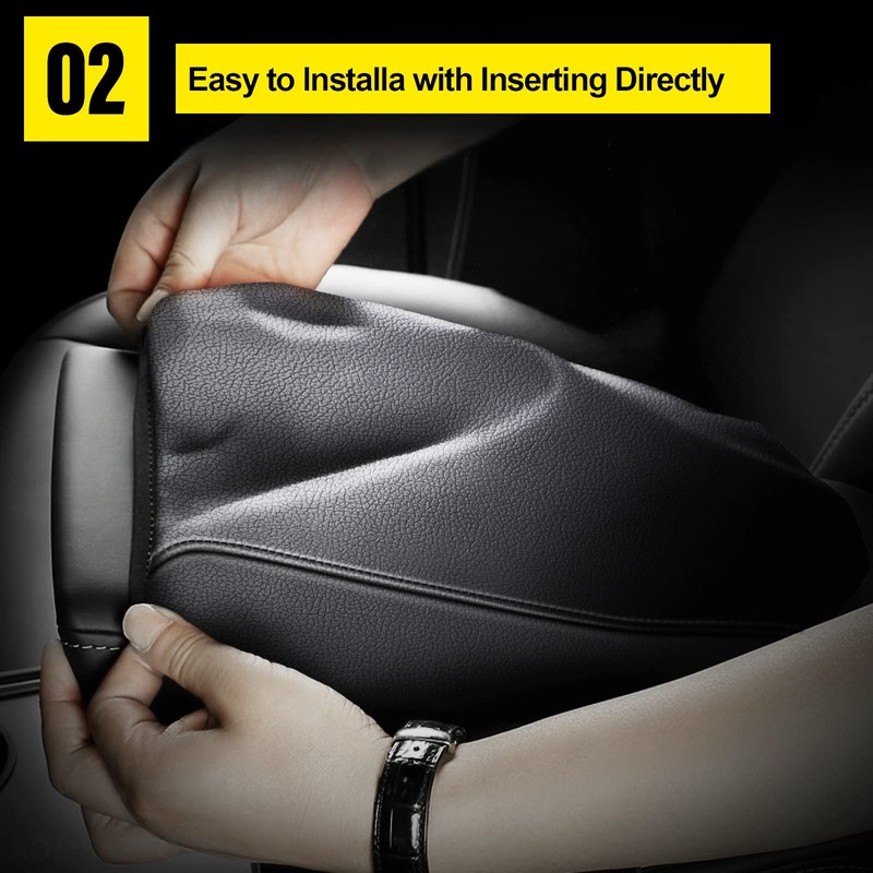 AOMSAZTO Center Console Armrest Covers for 2013-2018 Toyota RAV4 Black