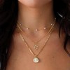 Seashell Necklace for Women, 14K Gold Plated Stacked Charm Necklaces,
