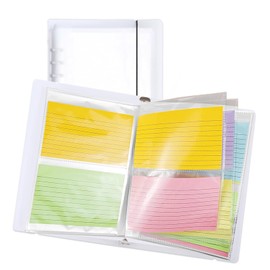 FACATH 3x5 Photo Sleeves for 2/3/4 Ring Binder, Index Card Holder Binder, 50 Pcs Double Pockets Sleeves Indexcard Notecard Storage Solution, Note Card, Flash Cards, Study Cards, Notecards for Studying