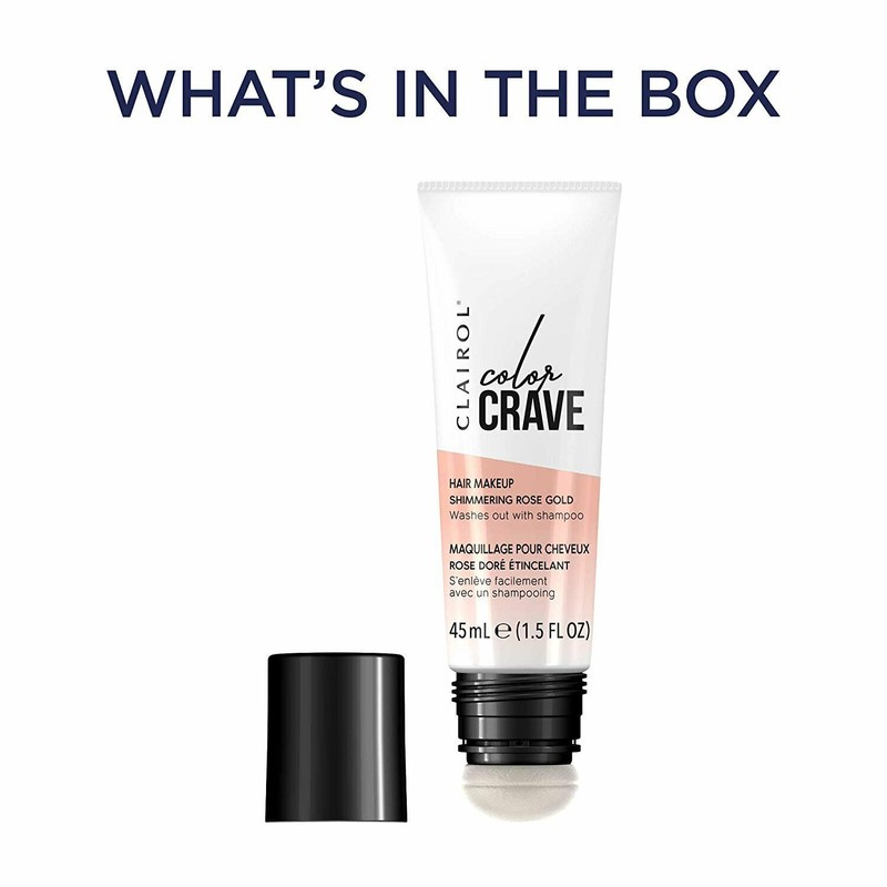 Clairol Color Crave Temporary Hair Color Makeup, Shimmering Rose Gold