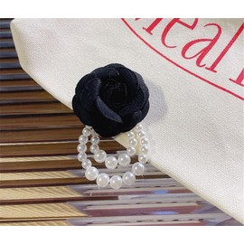 Vintage Elegant Camellia Flower Faux Pearl Brooch Pin Pearl Tassel Corsage For Women Girls Vintage Floral Pin Pearl Clothing Bag Scarf Decoration Pin Accessories