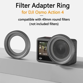 49mm Lens Filter Adapter Mount for DJI Osmo Action 4, Snap On Metal Filter Holder Bracket, for DJI Osmo Action 4 Filter Accessories (Only Adapter Ring)