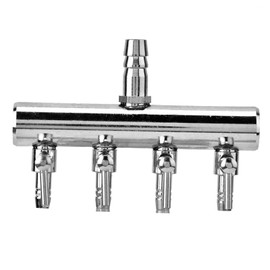 Kodrily Aquarium Air Valve, Air Splitter Aquarium Tubing Connectors, Steel Aquarium Air Pump Accessories, Aquarium Aalve Aplitter for Fish Tank Air Pumps (8 to 4mm Four-Hole Splitter Head)
