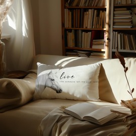 Poecinv Inspirational Horse Pillow Covers 12x20, Live Like Someone Left The Gate Open Horse Pillow Case, Long Decorative Pillows for Bed, Positive Decor for Home, Inspirational Gifts for Women.