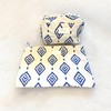 Strand-Kulturbeutel mit Ikat-Muster, blaues und weißes Design, Organizer für Kosmetik