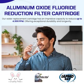 Crystal Quest Aluminum Oxide Fluoride Reduction Filter Cartridge, 2-7/8” x 9-3/4, Advanced Media, 0.5 GPM Flow Rate, Reduces Fluoride Up to 4,500 ppm, Long-Lasting, Easy Installation & Maintenance