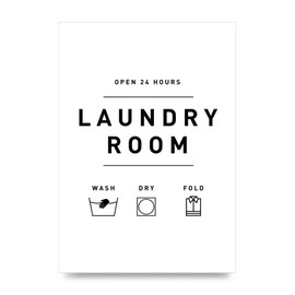 Lithobee - Laundry Room - Printed Wall Art Design in Sizes A2, A3 & A4 Framed in a Stylish Quality Coloured Frame or Unframed (A3 Unframed)
