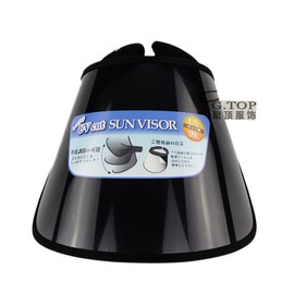 Firmly UV Protection, Wide Brim Sun Visor with Drawstring, Wide Black, Rain Clear Visor, Women's, UV Protection, Sunburn Protection, Wide Brim