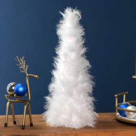 Northlight Wispy Feather Cone Tree Christmas Tabletop Decoration - 15.75" -
