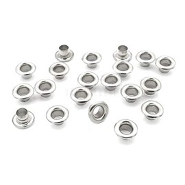 CRAFTMEMORE 4MM Hole 100PCS Grommets Eyelets for Shoes, Bead Cores, Clothes, Leather, Canvas (Silver)