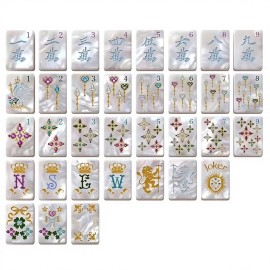In-stock Wholesale Minimum Order 1 Set 160 New 4 Layer Luxury Acrylic Engraved Travel Bespoke Set American Mahjong TileSize: 1.24*0.91*0.63 Inch, Color: White Clam
