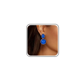 Inateannal Irregular Geometric Resin Dangle Earrings Blue Transparent Resin Crystal Earrings Statement Acrylic Circle Drop Earring Irregular Acrylic Studs Jewelry for Women