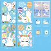 4 Sheets Cute Bunny Window Stickers,Easter Window Clings with Flower