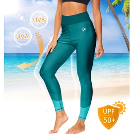 Deerose Women Gradient Swim Pants Surf SPF Swimming Full Length Swim Leggings Wetsuit Pants UPF 50+ XL