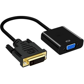 SUGURE DVI VGA Converter Adapter, DVI-D 24+1 to VGA d-sub 1080p with Plated Connectors (DVI Male to VGA Female)
