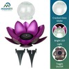 MooneLit Creations MCSLOTUS-V Violet Lotus Flower Solar LED Garden Light