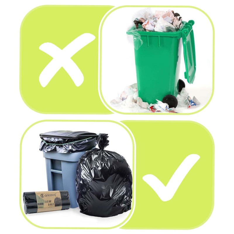 Aitodos® 20 Stück Haushaltsmüllsäcke 100 l, Insgesamt 2 Rollen, 10