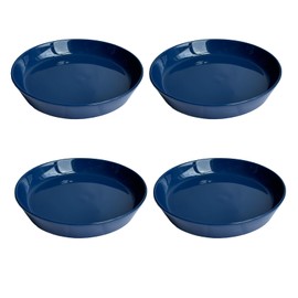 Plant Saucer Blue Ceramic Deep Pot Tray - 4 Pack 5.2 inch, Planter Saucers Water Drip Trays for Indoors Outdoor, Thick Durable Sturdy Flower Pot Saucers for Glazing Pots Base, More Sizes 4-15 inch