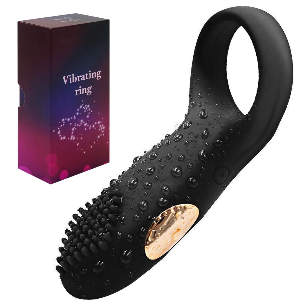 Cock Ring Vibrating Penis Ring Waterproof Rechargeable Couple Vibrator with 12-Speed Vibrations, Full Silicone Powerful Clitoris Stimulator Vibrators Adult Sex Toy by MELO (Black)