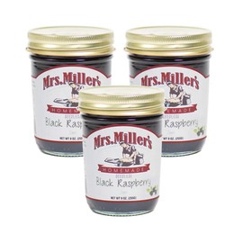 Mrs. Miller's Seedless Black Raspberry Jam 9 Ounce (Pack of 3)