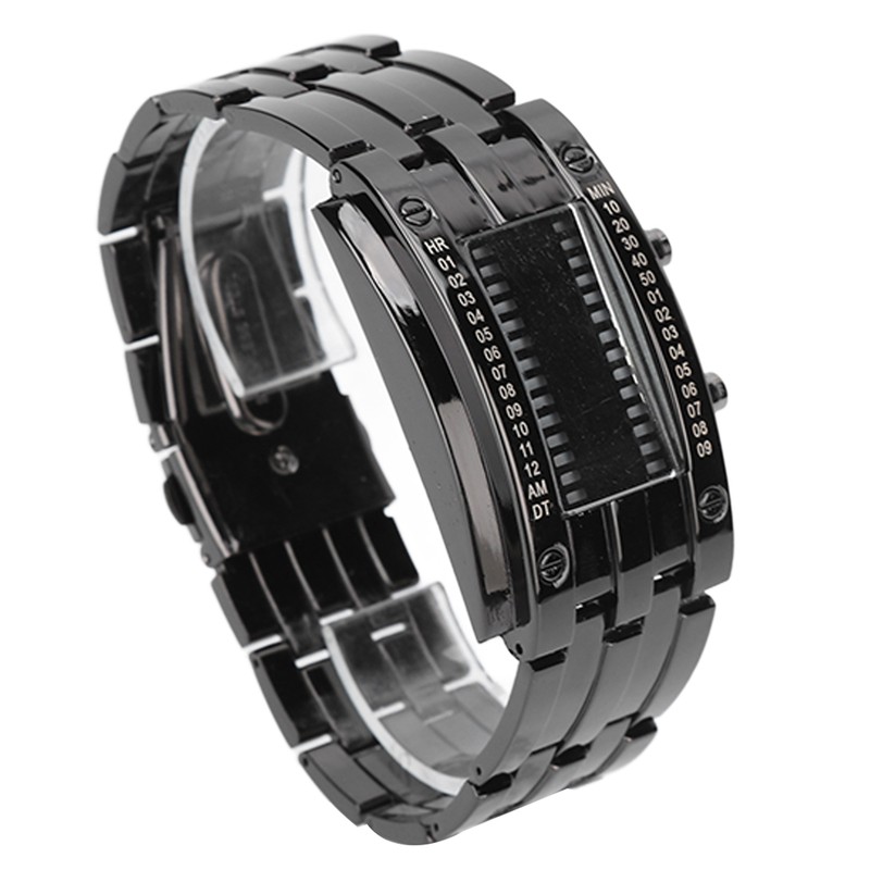 Men's Watch Fashion Exquisite Waterproof Alloy Men's LED Watch with