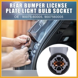 Partuto Car Rear Bumper License Plate Light Bulb Socket Connector 90075-60005 for Toyota Tacoma Tundra 2006-2007 (Set of 2) Replacement