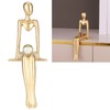 Gold Decor Sitting Statue Resin Collectible Abstract Art Sculpture Desk