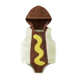 Infant Baby Outfits Girl Boy Hot Dog Hooded Sleeveless Romper Funny Food
